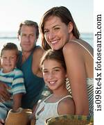 família, em, a, costa