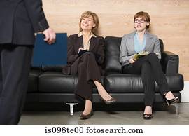 Business people waiting for job interview