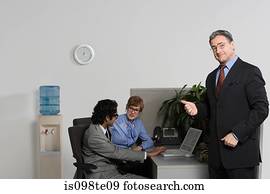 saliência, apontar, businesspeople