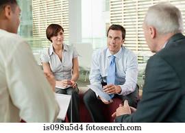 businesspeople, in, versammlung