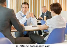 businesspeople, in, versammlung