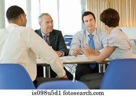 businesspeople, in, versammlung