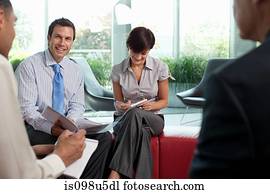 businesspeople, in, versammlung