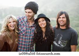 jovem, amigos, férias