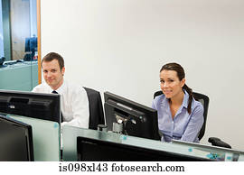 businesspeople, in, bureau