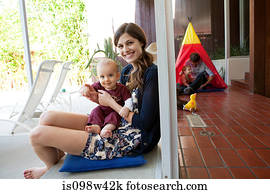 Family at home, portrait