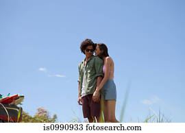 carinhoso, par jovem, férias