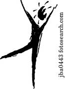 feliz, dançarino, b&w