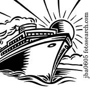 tropicais, cruzeiro, férias, b&w