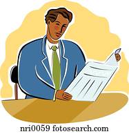 businessman reading a newspaper