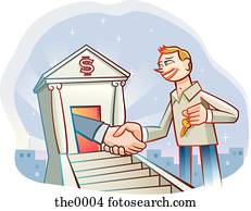 man shaking hands with someone from the bank man shaking hands with someone from the bank