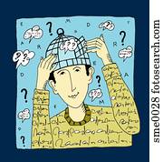 man with birdcage on his head