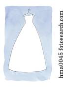 wedding dress on blue background wedding dress on blue background