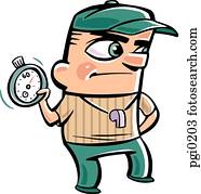 A coach holding a timer during practice A coach holding a timer during practice