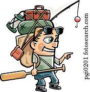 A man going on a fishing trip