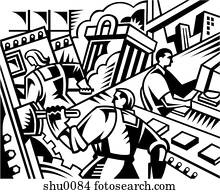 An illustration of various business operations