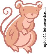 caricatura, desenho, de, um, canguru