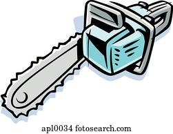 desenho, de, um, chainsaw