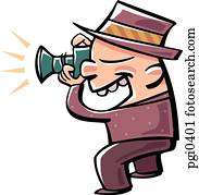 desenho, de, um, homem, fazendo exame retratos