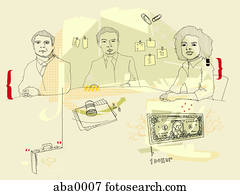 Illustration of a business meeting