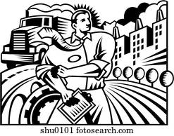 um, ilustração, de, um, gerente