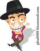 A dancing man drawn on white background