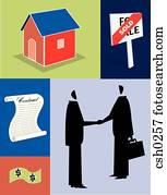 A real estate agent shaking hands with his client