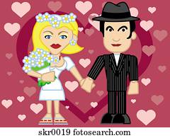 el, novia y novio, en, su, día boda