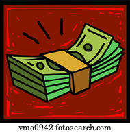 Closeup of a stack of money