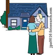 A couple looking at a house