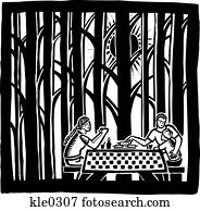 A family having a picnic in the woods A family having a picnic in the woods