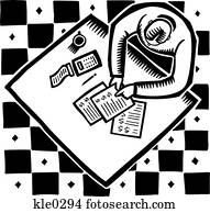 A man looking at papers with money symbols and using a calculator