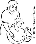 A mother and daughter and grandmother A mother and daughter and grandmother