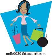 A woman carrying shopping bags