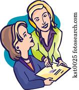 A woman signing a contract