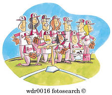 a, חברה, צוות של כדור הרך, ו, שלהם, כלב, קמיע