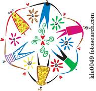 People holding hands in a circle