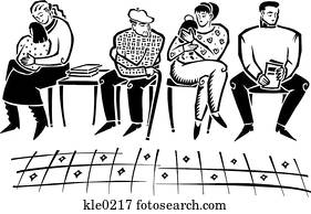 People in a medical waiting room