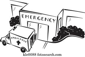 um, ambulância, em, a, emergência, divisão, de, um, hospitalar