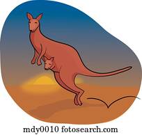 um, canguru, e, dela, joey