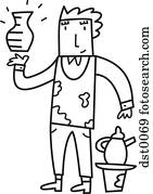 um, cerâmico, artista