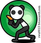 um, panda, com, um, arma