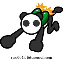 um, panda, voando, com, um, jetpack