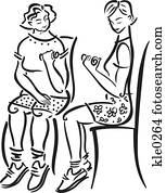 Women lifting arm weights