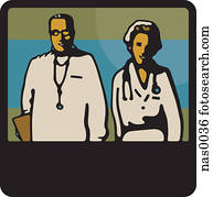 A doctor and a nurse