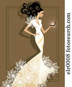A bride opening a sparkling jewelry box A bride opening a sparkling jewelry box