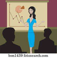 A business woman giving a presentation