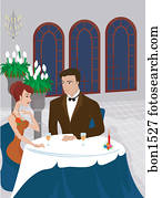 A couple having a romantic dinner A couple having a romantic dinner