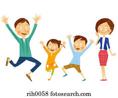 Illustration of a happy family Illustration of a happy family