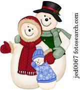 A family of snowmen A family of snowmen